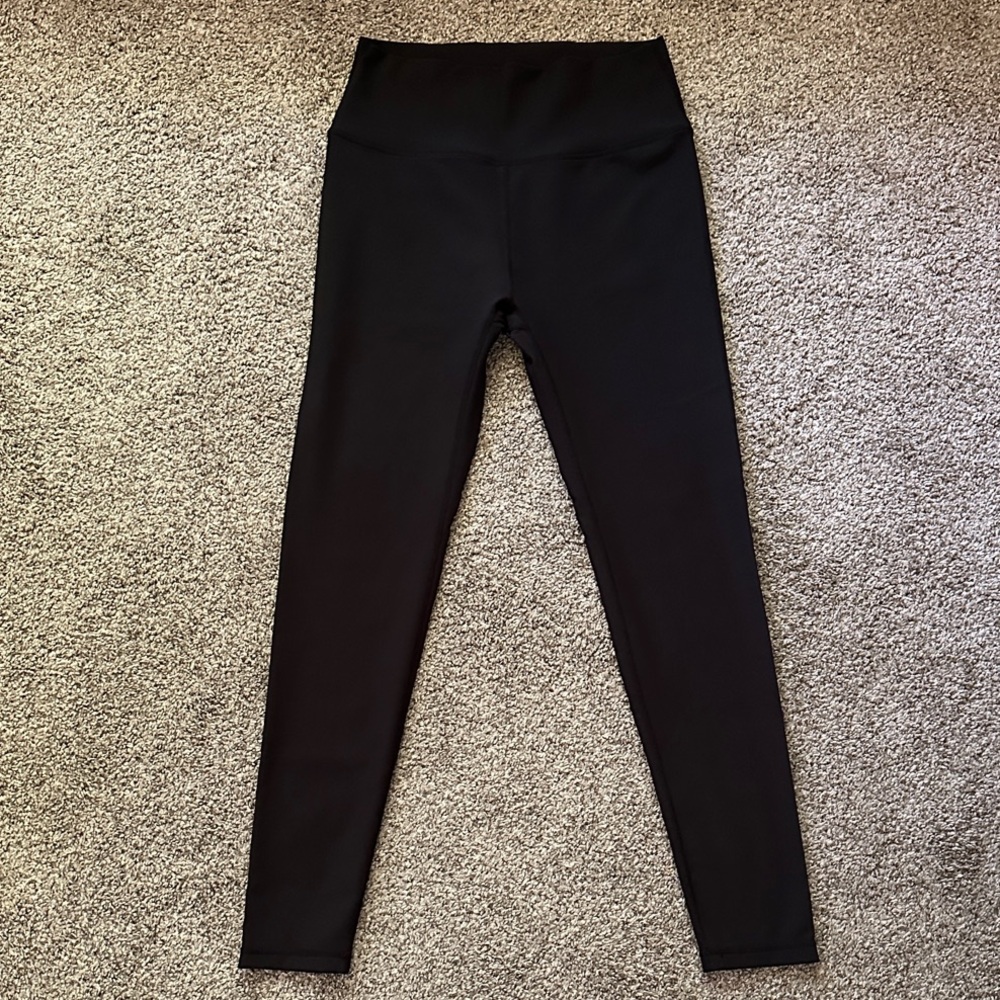 Little Bipsy Womens Ribbed Black High-Waisted Leggings